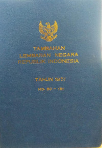 Image of Tambahan lembaran negara republik indonesia  : tahun 1951 no. 80-181