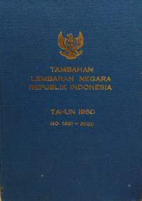 Tambahan lembaran negara republik Indonesia : tahun 1960 no. 1921-2020