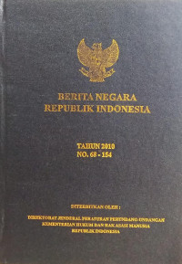 Berita negara republik indonesia : tahun 2010 no. 68-154