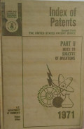 Index of patents part II  index to subjects of inventions : 1971