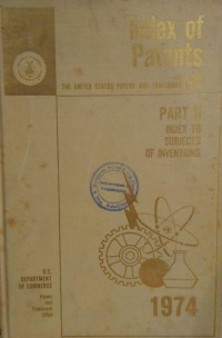 Image of Index of patents part II  index to subjects of inventions : 1974