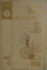 Image of Index of patents part II  index to subjects of inventions : 1975