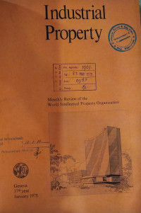 Industrial property : monthly review of the world intellectual property organization january 1978