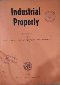 Image of Industrial property : monthly review of the world intellectual property organization january 1975