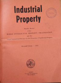 Image of Industrial property : monthly review of the world intellectual property organization and the united international bureaux for the protection of intellectual property 1972
