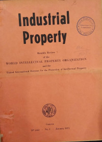 Image of Industrial property : monthly review of the world intellectual property organization and the united international bureaux for the protection of intellectual property 1971