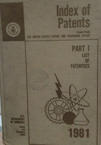 Image of Index of patents : part I list of patentees 1981