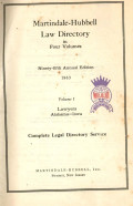 Martindale-hubbell law directory in four volumes : ninety-fifth annual edition 1963