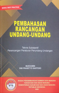 Image of Pembahasan rancangan undang- undang : Teknis subtantif perencanaan peraturan perundang - undangan