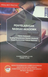 Image of Penyelerasan naskah akademik : Teknis subtantif bidang penyelarasan naskah akademik pusat perencanaan hukum nasional