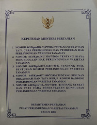 Keputusan menteri pertanian mengenai perlindungan varietas tanaman