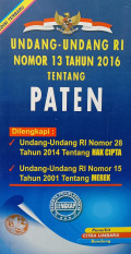 Undang-undang ri nomor 31 tahun 2016 tentang paten