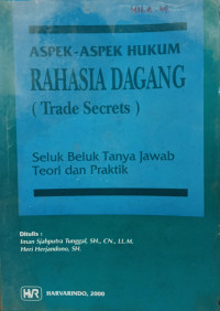 Image of Aspek-aspek hukum rahasia dagang (trade secrets) : seluk beluk tanya jawab teori dan praktik