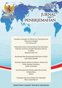 Jurnal penerjemahan : vol. 8, no. 2 desember 2021