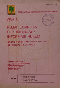 Image of Warta pusat jaringan dokumentasi & informasi hukum : 10/83