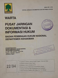Image of Warta pusat jaringan dokumentasi & informasi hukum : 22/94