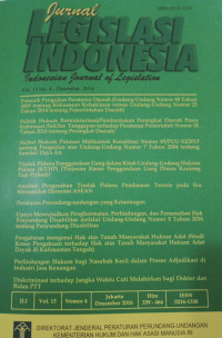 Image of Jurnal legislasi indonesia : Vol.13 no.4 - Desember 2016