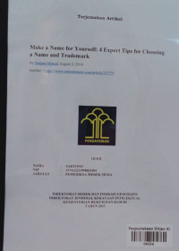 Image of Terjemhan artikel : Make a name for yourself 4 expert tips for choosing a name and trademark