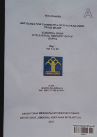 Image of Terjemahan : Guidelines for examination of european union trade marks