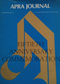 Image of Apra journal : fiftieth anniversary commemoration