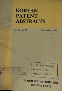 Image of Korean patent abstracts : september 1991