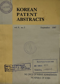 Image of Korean patent abstracts : september 1987