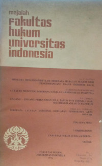 Image of Majalah fakultas hukum universitas indonesia maret 1976
