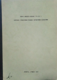 Image of Rapat anggota khusus ( RAK ) koperasi pengayoman pegawai departemen kehakiman