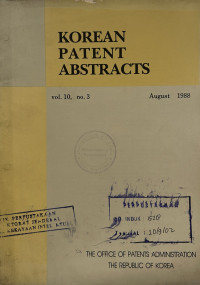 Image of Korean patent abstracts : august 1988