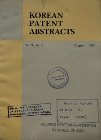 Korean patent abstracts : august 1987