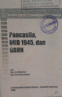 Image of Bahan diklat prajabatan golongan II pancasiola uud 1945,  dan gbhn