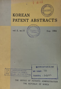 Image of Korean patent abstracts : sep 1984