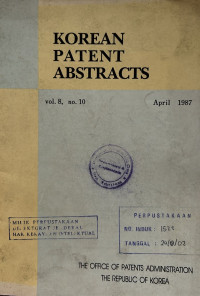 Image of Korean patent abstracts : april 1987