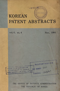 Image of Korean patent abstracts : nov 1984