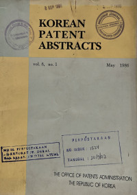 Image of Korean patent abstracts : may 1986