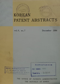 Image of Korean patent abstracts : december 1984
