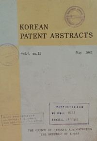 Image of Korean patent abstracts : may 1985