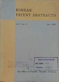 Korean petent abstracts : oct. 1979