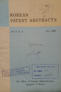 Image of Korean patent abstracts : nov 1981