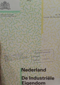Image of Nederland de industriele eigendom : 1 november 1995, 84e jaargang nr. 18