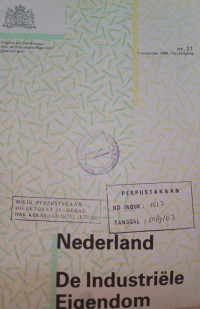 Image of Nederland de industriele eigendom : 1 november 1988, 77e jaargang nr.21