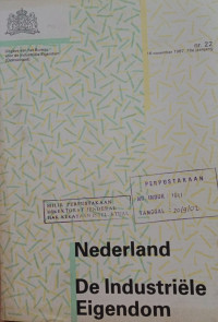 Image of Nederland de industriele eigendom : 16 november 1987, 76e jaargang nr. 22