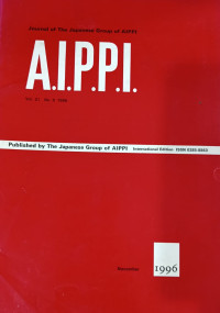 Image of Journal of the japanese group of aippi : A.I.P.P.I vol.21 no.6 november 1996