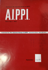Journal of the japanese group of aippi : A.I.P.P.I vol.3 no.3 september 1978