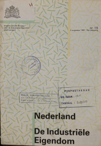 Image of Nederland de industiele eigendom : nr. 15 (3 augustus 1987, 76e jaargang)
