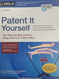Image of Patent it yourself : your step-by-step guide to filliing at the U.S. Patent Office