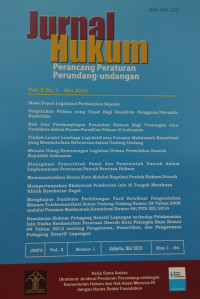 Image of Jurnal hukum perancang peraturan perundang-undangan vol.2 no.1 - mei 2016