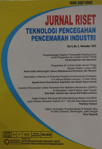 Image of Jurnal riset teknologi pencegahan pencemaran industri vol.6 no.2 november 2015