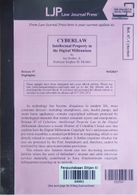 Image of Cyberlaw intellectual property in the digital millennium