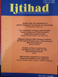 Image of Ijtihad jurnal wacana hukum islam dan kemanusian vol.22 no.1 juni 2022